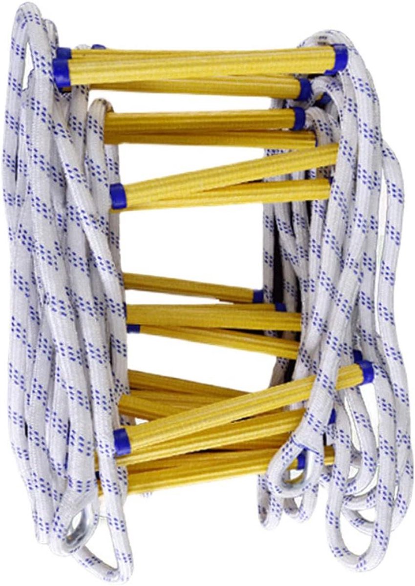 Breiladder Noodladder - Vluchtladder Reddingsladder - Veilige Ontsnapping - Hoge Sterkte Hars Nylon - 5 Meter Lengte - Zwart