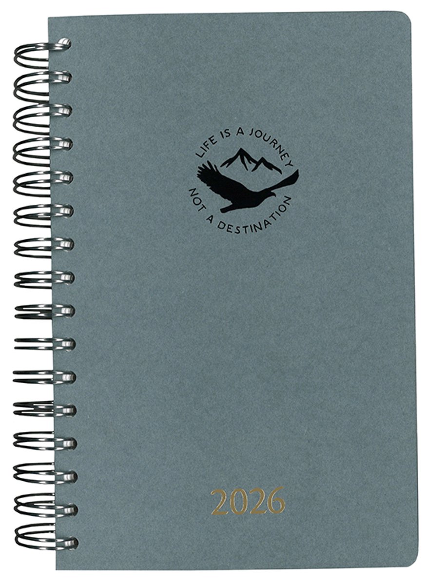 AURORA agenda 2026 - 1 dag per pagina - 6-talig - Wire-O - 15 x 21 cm - Craft Grijs