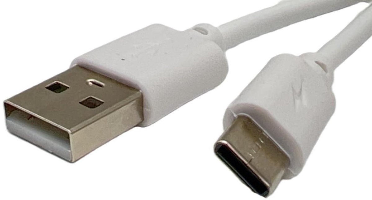 USB-C Laadkabel - Datakabel - Snelle Gegevensoverdracht - Universele Aansluiting - 1 Meter - Wit