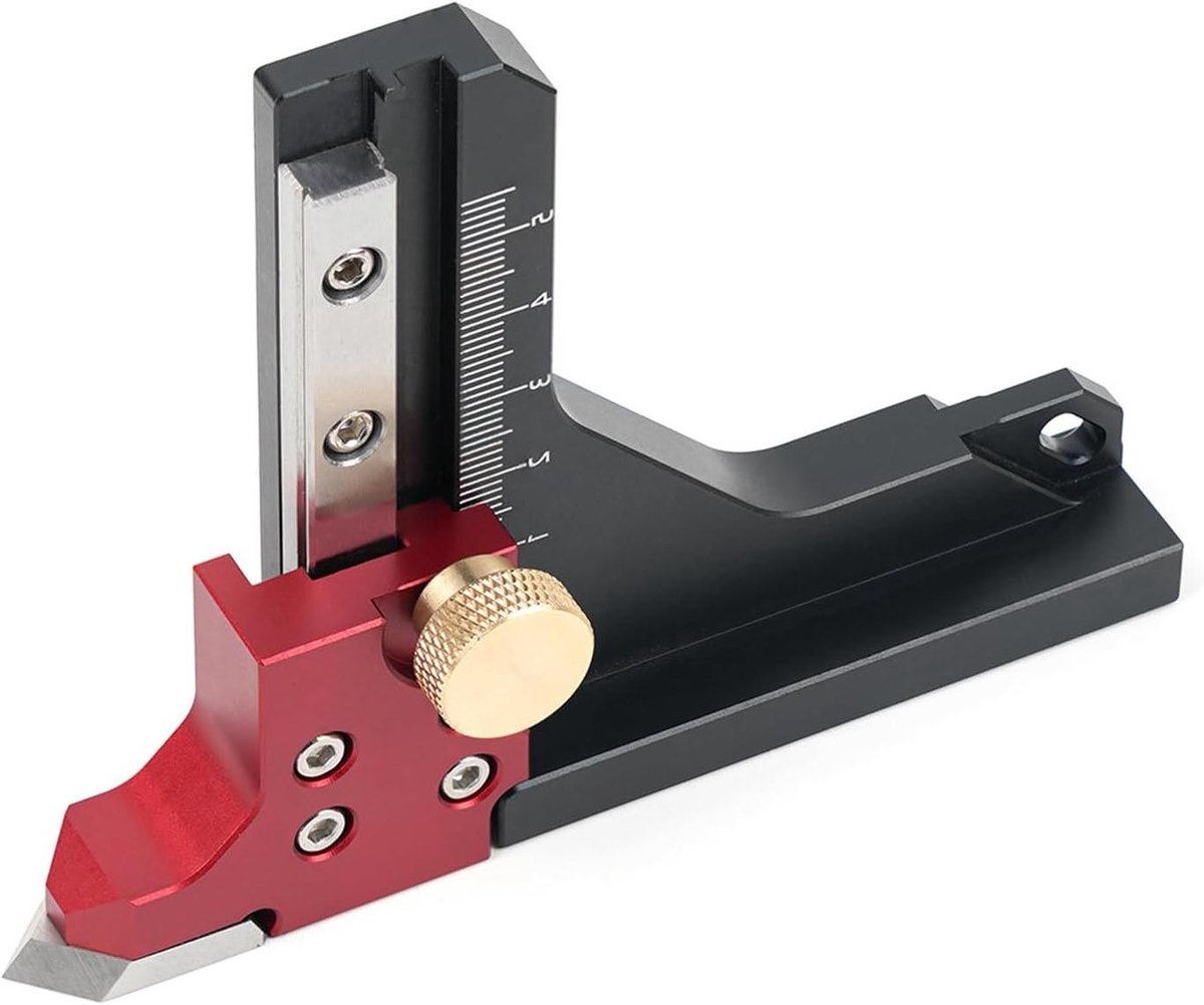 Tafelzaag Hoogtemeter - Meetinstrument Zaagtafel - Precisie Houtbewerking - Nauwkeurige Insteloplossing - 123 x 2 x 9 cm - Aluminium