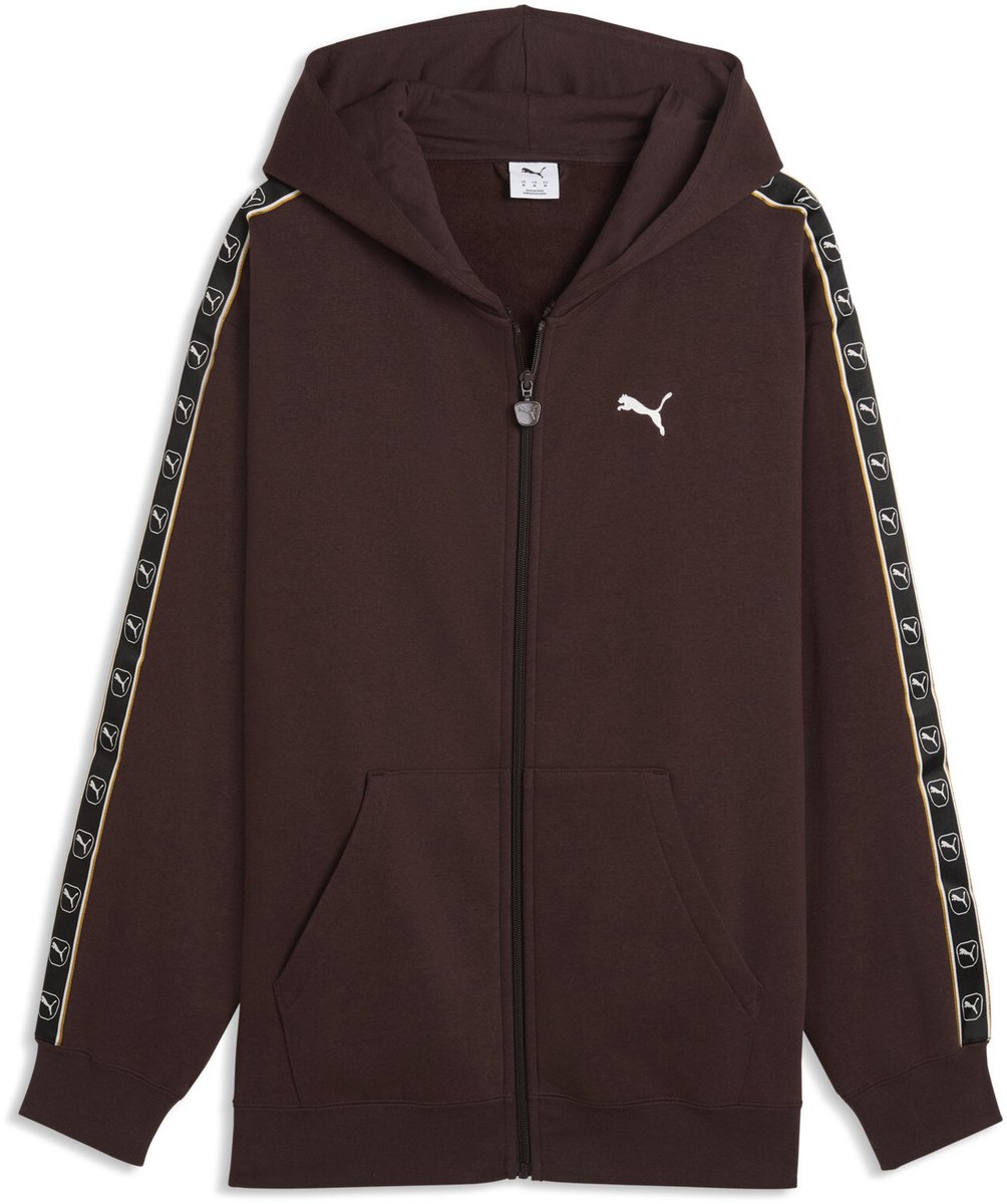 ESS ELEVATED TAPE Relaxed Full-Zip Hoodie FL Chocolate Fondue