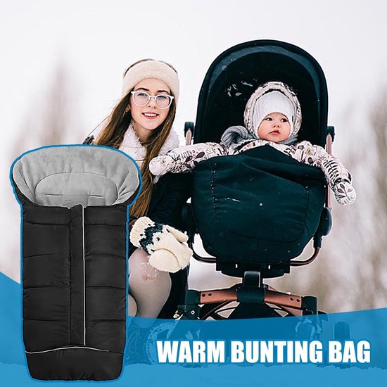 Kinderwagen Slaapzak - Voetenzak Kinderwagen - Buiten Wandelen - Ultra Waterdicht - 97x44cm - Zwart — afbeelding 2