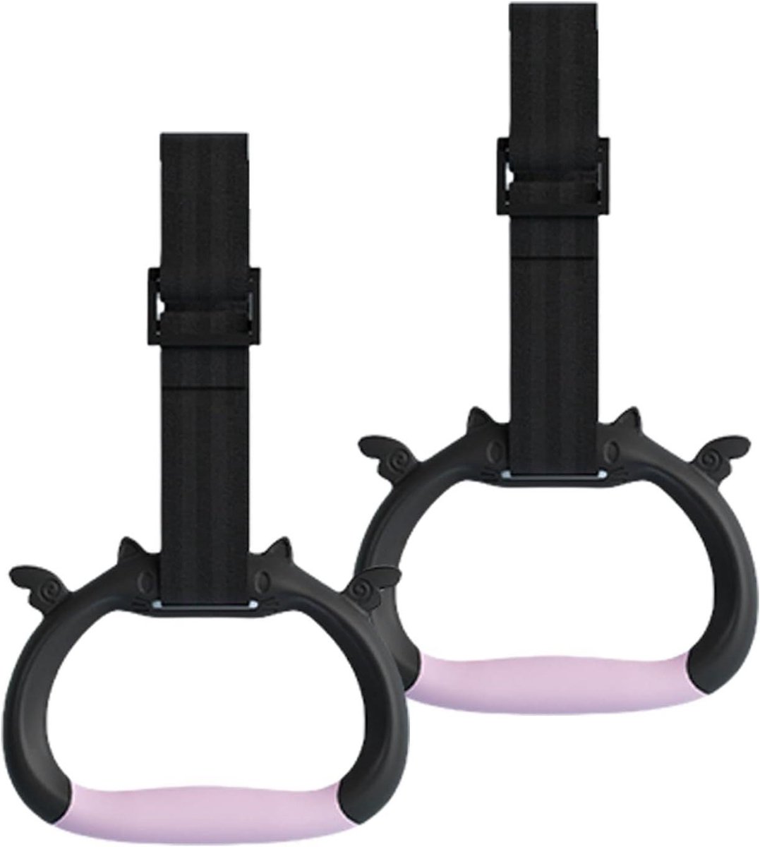 Gymnastiek Ringen Set - Krachttraining Ringen Trek Ringen - Kinderen Trainen - Antislip Grip - 1 Meter - Zwart