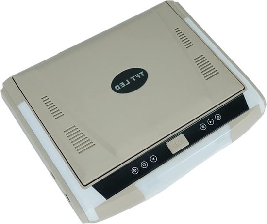 Automonitor Hoofdsteun - Auto TV Scherm - Reizen met Kinderen - Neerklapbaar 180° - 12.1 inch - Beige — afbeelding 4