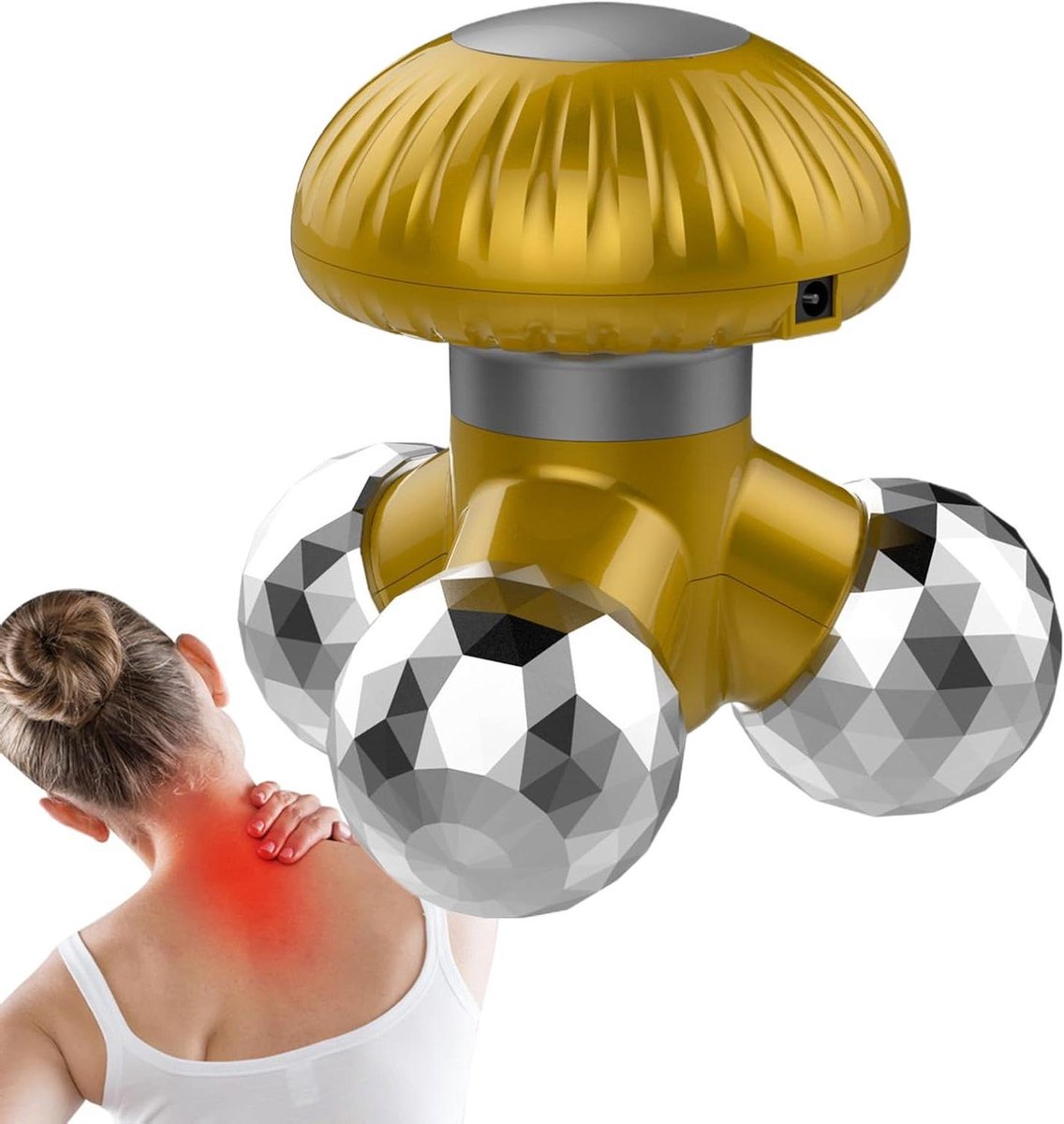 Handmassager Paddenstoel - Elektrische Massage Apparaat - Spierontspanning Verlichten - Gerichte Diepe Weefselmassage - 105 x 105 x 10 cm