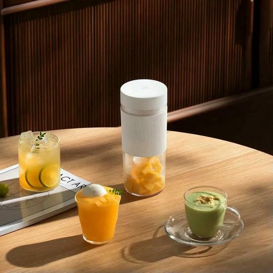 Draagbare Blender - Sapbeker Smoothie Maker - Onderweg Sap Maken - Lekvrije Reisconstructie - 300 ml - Wit — afbeelding 4