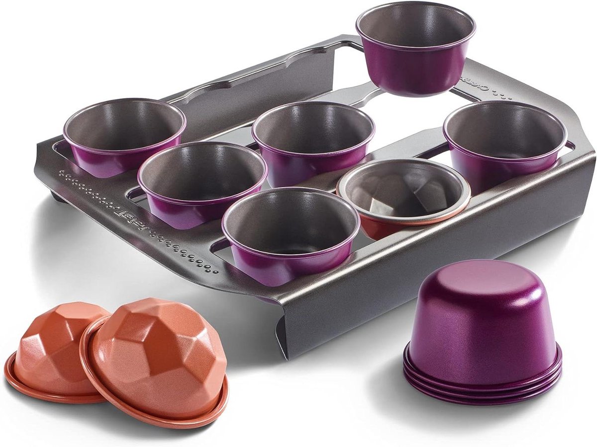 Bakvorm Set - Muffin Vormen - Cakes Bakken - Verwisselbare Vormen - 9 Muffins - Zilver