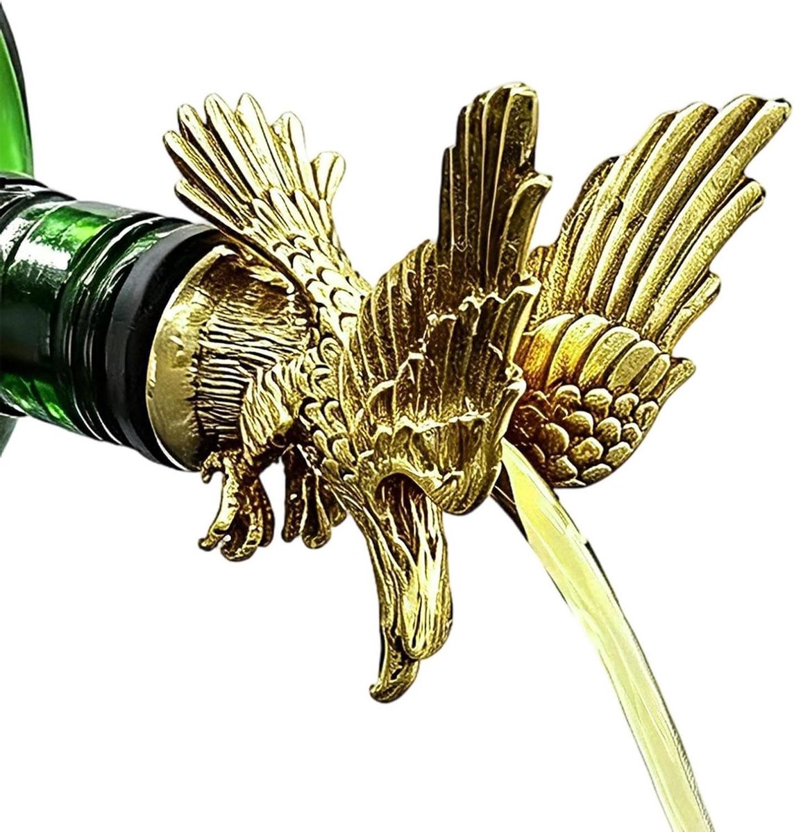 Wijnschenktuit - Flessenschenker - Drank serveren - Adelaarsvormig design - 11 cm hoog - Metaal