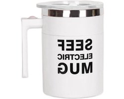 Zelfroerende Beker - Magnetische Mok Koffiemixer - Dranken Mengen - Automatisch Roeren - 400 ml - Wit