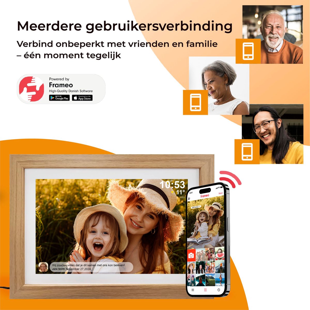 AIMASON Digitale Fotolijst - Vaderdag cadeau - 10,1 inch - 32GB thumbnail 6
