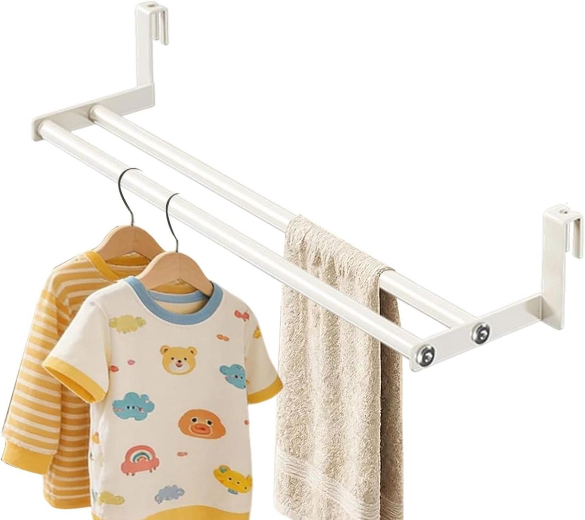 Droogrek Aan De Wand - Handdoekrek Wasrek - Kleding Drogen - Ruimtebesparend Ontwerp - 48 