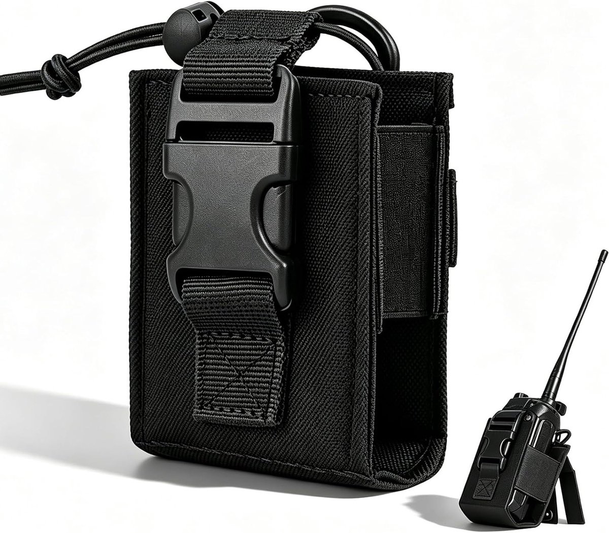 Verstelbare Holster voor Twee-Wege Radio, Handige Intercom Pouch, Draagbare Radiohouder voor Makkelijk Gebruik en Opslag, Zwart