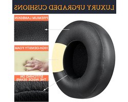 Lambskin Oorkussens Vervanging voor Draadloze On-Ear Hoofdtelefoons, Comfortabele Earpads met Geluidsisolatie en Extra Dikte - Zwart