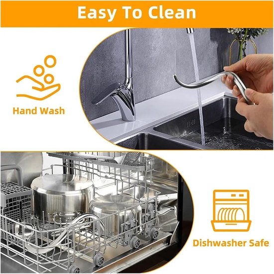 Deeghaak Mixer - Kneedhaak Accessoire - Thuis Bakken - Roestvrij Staal - 5 en 6 Kwart - Zilverkleurig — afbeelding 2