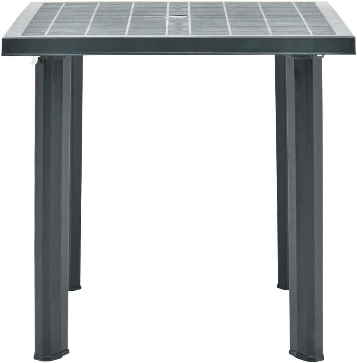 Tuinstafel Kunststof - Buiten Tafel - Buiten Eten - Met Parasolgat - 80 x 75 x 72 cm - Groen
