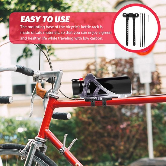 Fiets Waterfleshouder Adapter - Bidonhouder Bevestiging - Comfortabel Fietsen - Installatie zonder Schroeven - Universele Pasvorm - Zwart — afbeelding 4