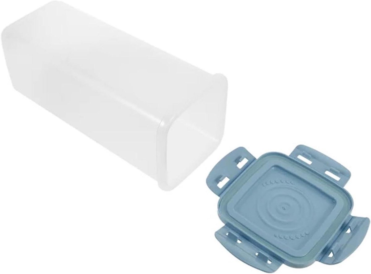 Brood Opbergdoos - Broodtrommel Keuken - Brood Vers Houden - Luchtdichte Graan Pot - 23.5x11x8.5cm - Blauw