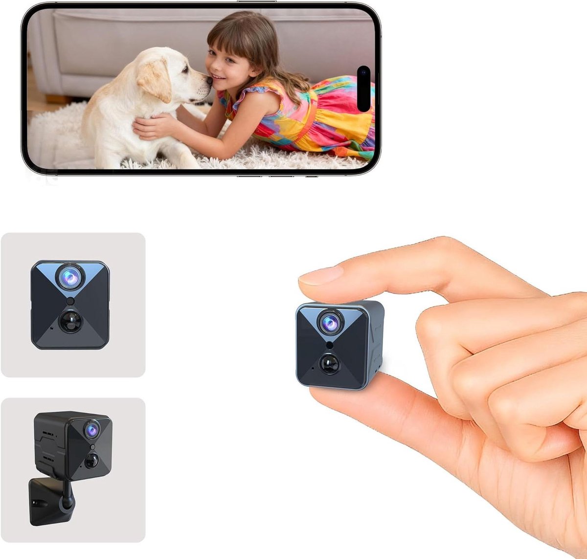 Mini Beveiligingscamera - Indoor Camera - Thuisbewaking - 100 Dagen Stand-by - 4K HD - Zwart