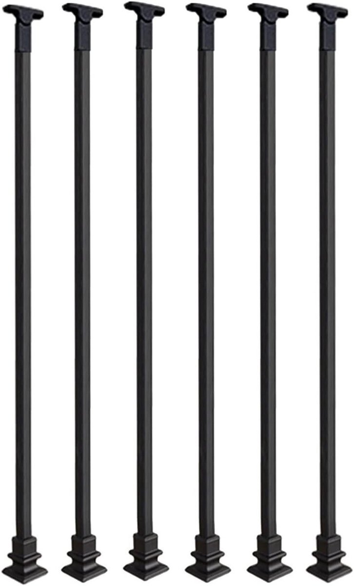 Metalen Balusters - Trapleuning Spindels - Trapbeveiliging - Verstelbare Hoek - 6 Stuks - Zwart