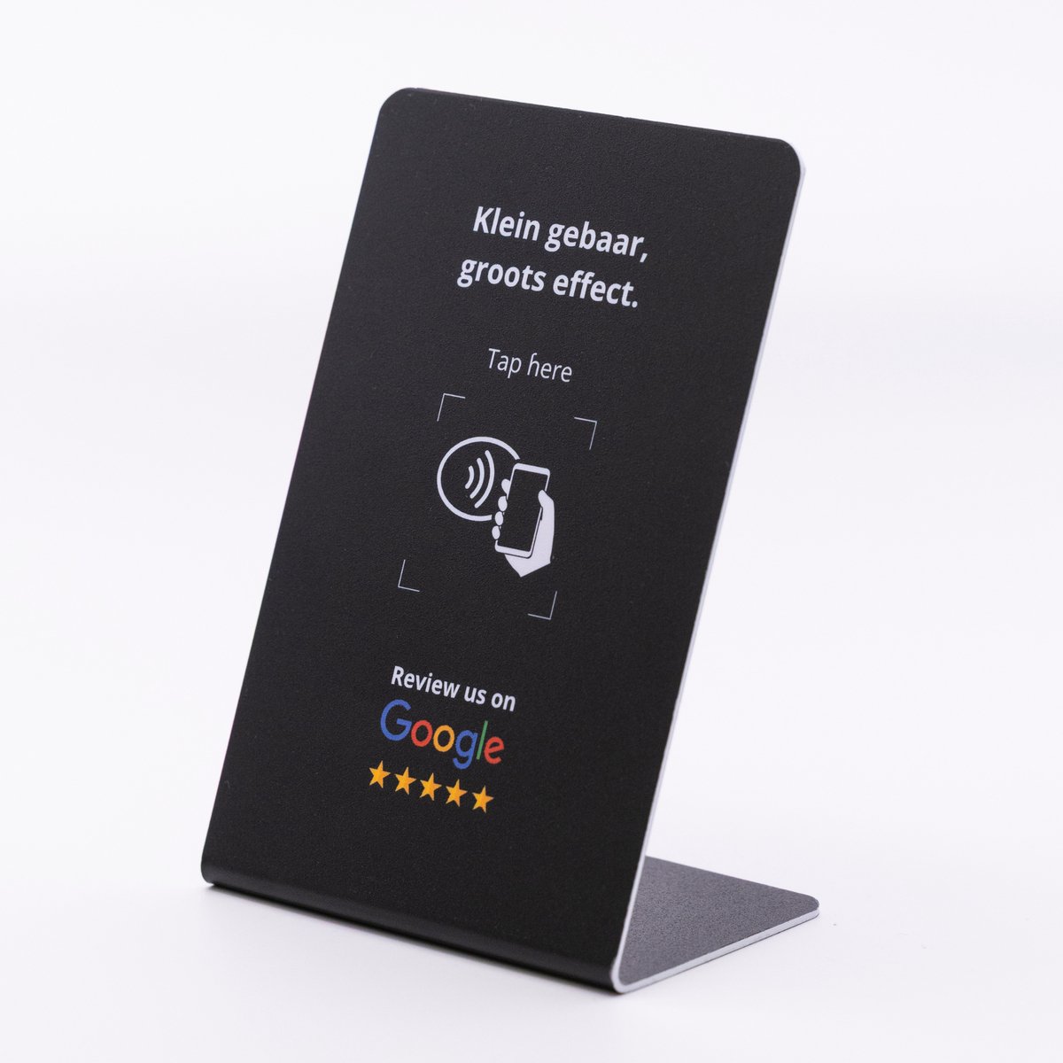 Happy Card met quote 'Klein gebaar, groots effect.' - NFC Review Kaart - Meer Google Reviews Voor Je Zaak