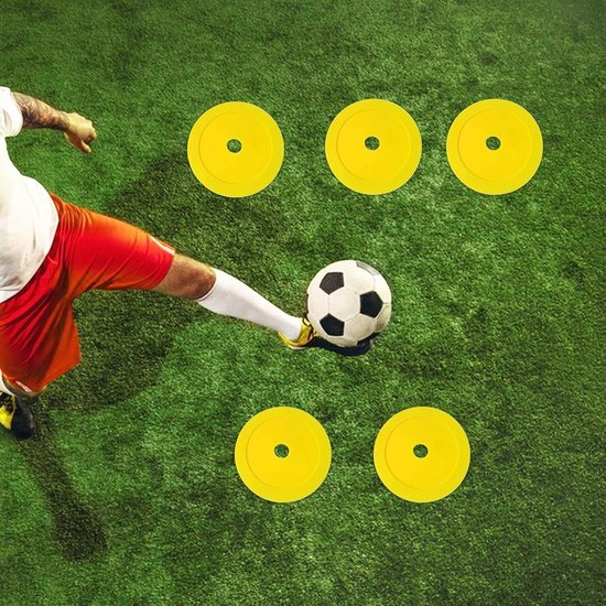 Voetbal Markering Schijven - Trainingsschijven Markeringsborden - Sporttraining Verbeteren - Slijtvast TPE Materiaal - 16 x 16 x 1 cm — afbeelding 2