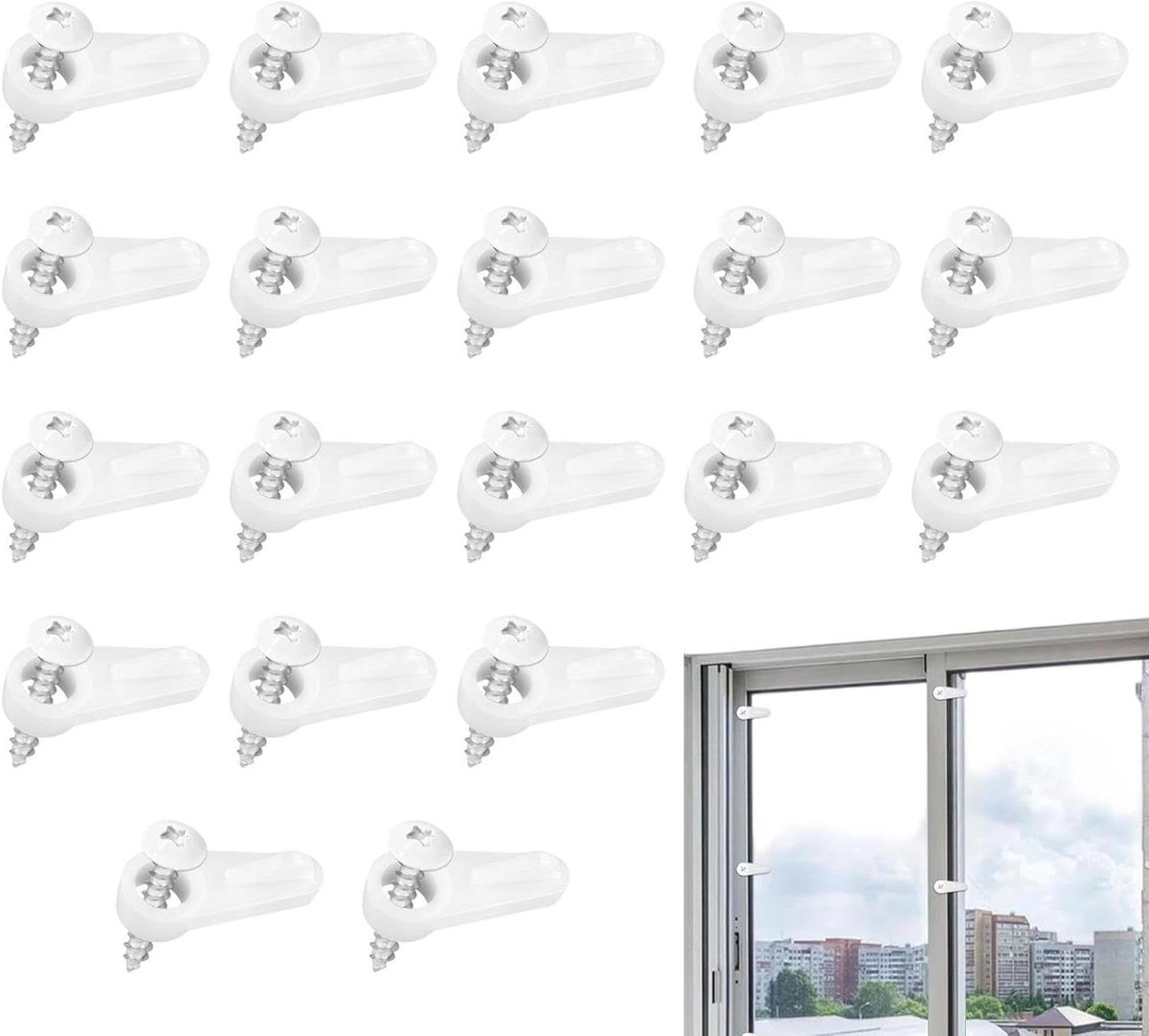 Raamhor Clips - Hor Bevestiging - Horren Monteren - Robuuste ABS Constructie - 20 stuks - Wit