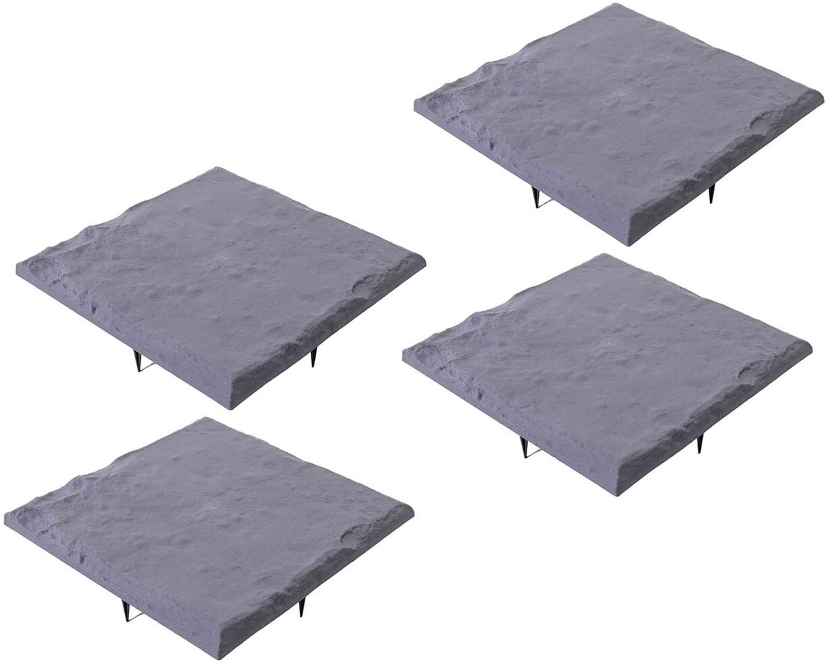Stapstenen Vierkant - Tuinpad Stenen - Aanleggen Paden - Weerbestendig Plastic - 395 x 395 mm - Zwart