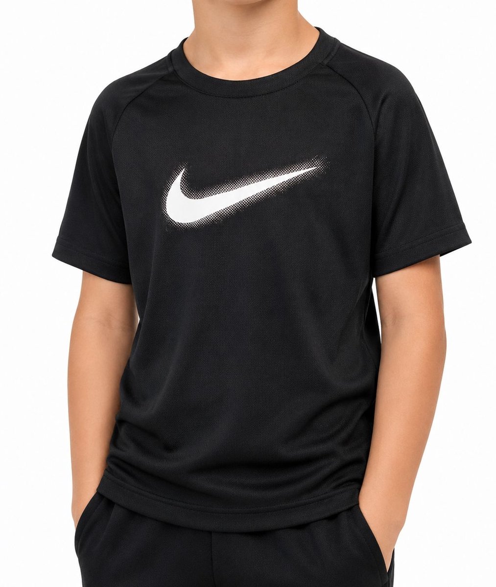 Nike Multi Dri-FIT trainingsshirt met grafische print voor jongens Zwart