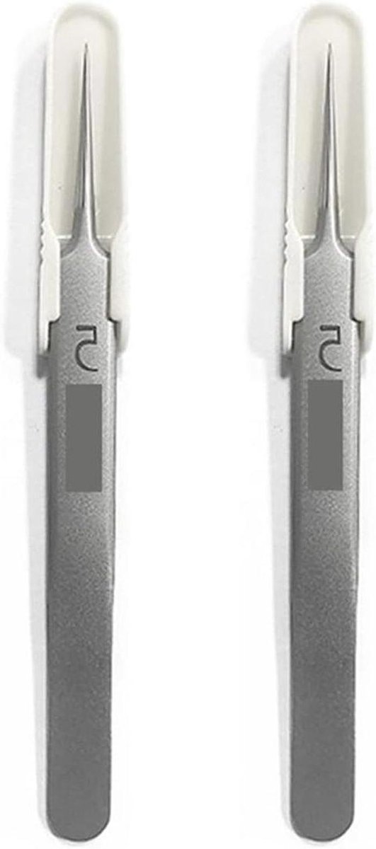 Pincetten Set - Ontharingspincet Blackhead Clip - Precisie Werk - Keramisch Zandstraal Coating - 3 Stuks - Zilver