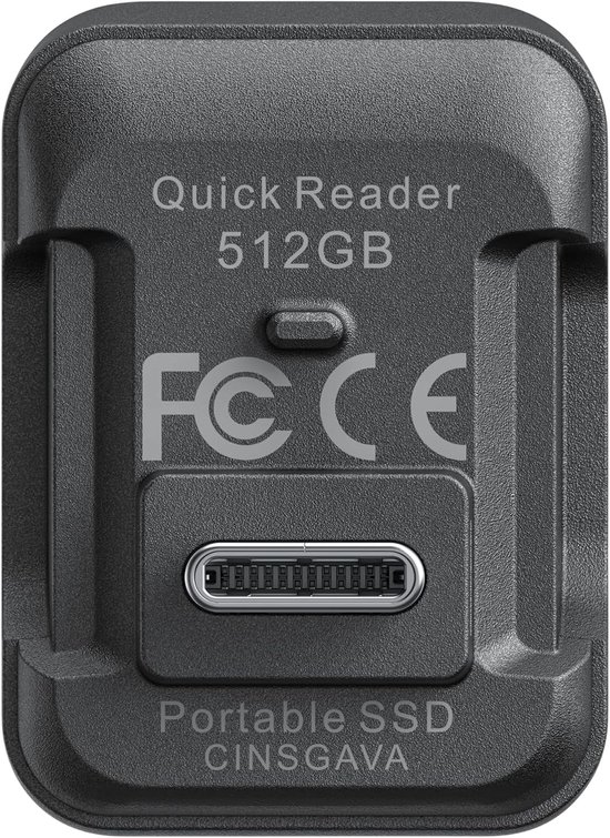 Draagbare SSD - Externe Opslag - Bestanden Overzetten - Compact Model - 512GB - Zwart — afbeelding 4