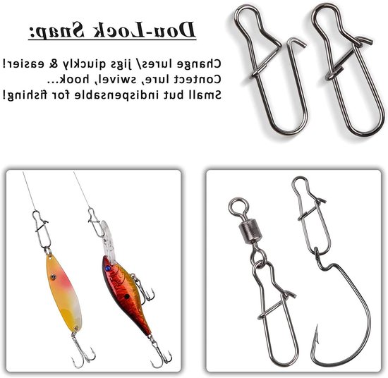Sterke en Mooie Duo Lock Snaps voor Vissen - 100 Stuks Rvs Lure Haak Verbinding voor Zoet- en Zoutwater Visgerei — afbeelding 5