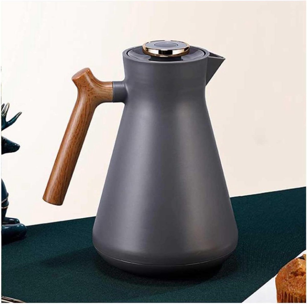 Thermos Koffiekan - Vacuümkan Warme Dranken - Dranken Warm Houden - 24 Uur Koel Isolatie - 1L - Grijs