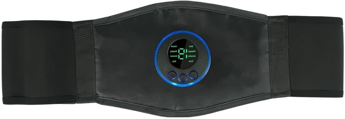 Spierstimulator Riem - Buikspier Trainer - Spierversteviging - Huidvriendelijk Materiaal - 120 x 15 cm - Zwart