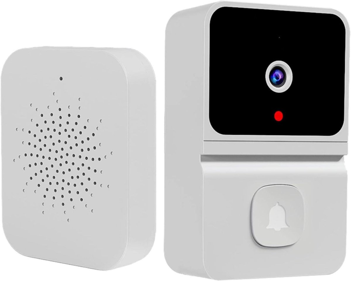 Video Deurbel Camera - Slimme Deurbel HD - Veiligheid Thuis - Bewegingsdetectie Alerts - 4.06x3.39x1.34in - Wit