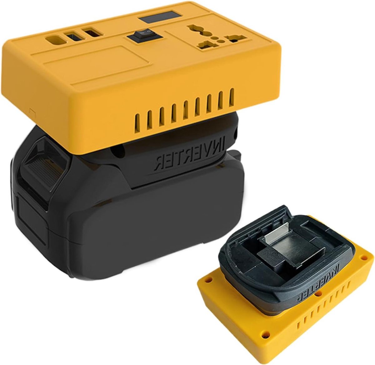Accu Stroomomvormer - Draagbaar Energie Station - Apparaten Opladen - Gereedschapsbatterij Hergebruik - 13 x 9 x 7 cm - Zwart