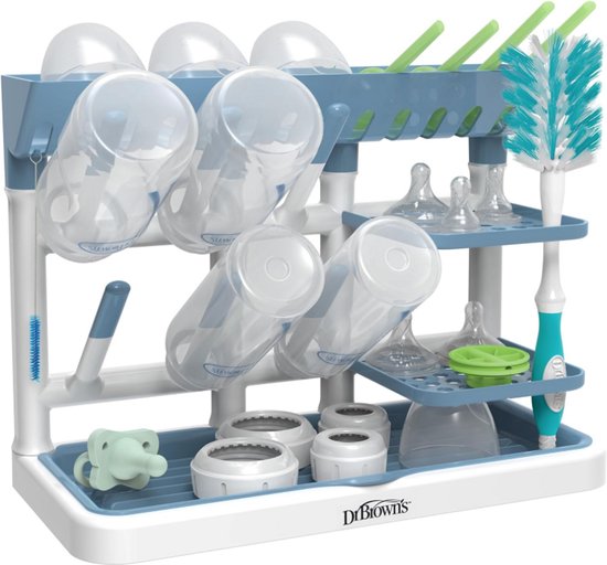 Dr. Brown's Baby Bottle Drying Tower - Verticale Flessendroogrek voor Babyflessen & Accessoires - Ruimtebesparend Aanrecht Droogrek - Blauw/Wit van Dr. Brown's — afbeelding 2