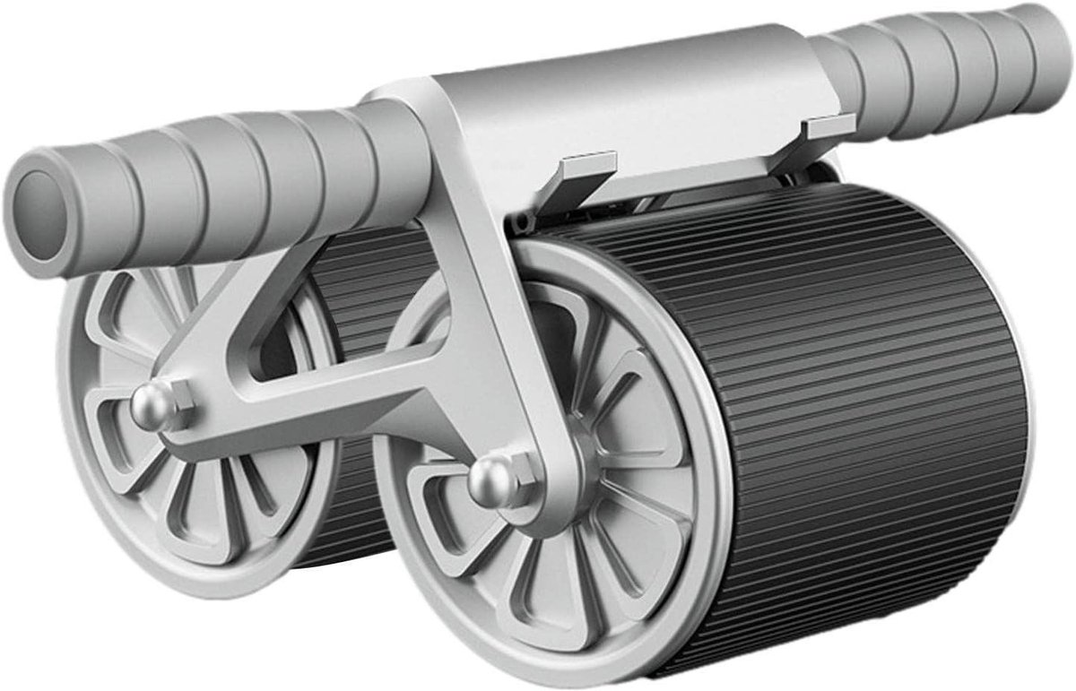 Buikspiertrainer - Buikwiel Trainer - Krachttraining Thuis - Zelfrebound Functie - 37 x 26 x 11 cm - Grijs