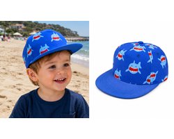 Kinderpet Haai Blauw – Stoere Pet voor Jongens & Meisjes (2-4 jaar) – Verstelbaar Petje Dreumes/Peuter