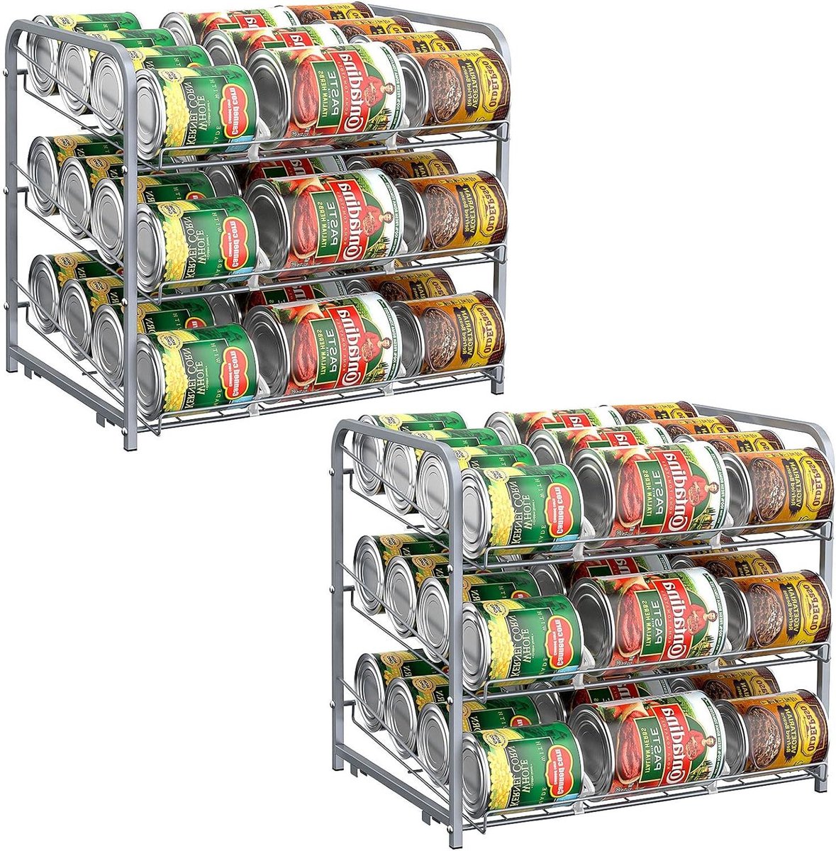 Blik Organizer - Blik Opslag - Keuken Opbergen - Stapelbaar Ontwerp - Max 36 Blikken - Zilver