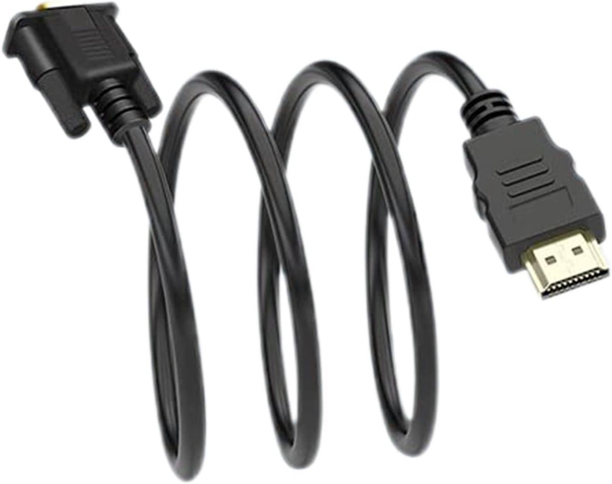 HD VGA Kabel - Adapter Kabel - Beeld Overzetten - Stabiele Signaaloverdracht - 1.8 Meter - Zwart