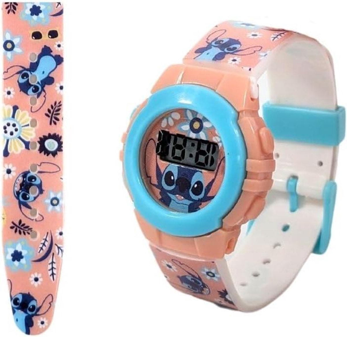 Kinderhorloge Digitaal - Kindertijdklok - Leren Klokkijken - Verstelbare Band - 22.5 cm Lengte - Blauw