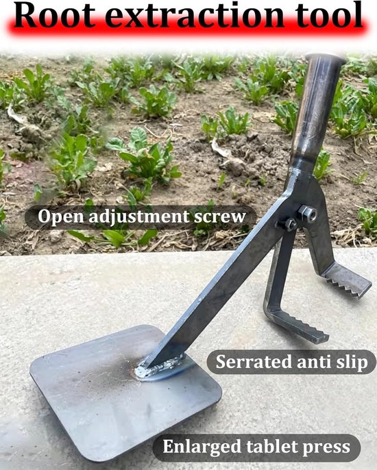 Wortelverwijderaar - Paaltrekker - Tuinonderhoud - Verstelbare kaak - 92 cm - Houtkleur — afbeelding 5
