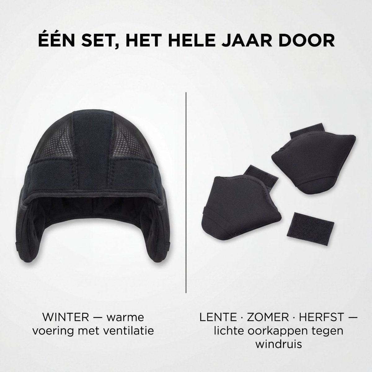GO-OFF Oorkappen Fietshelm Set Maat M – Wintervoering & Zomer Oorbescherming tegen Windgeruis – Voor Fietshelm, E-Bike en Speed Pedelec Helm thumbnail 2