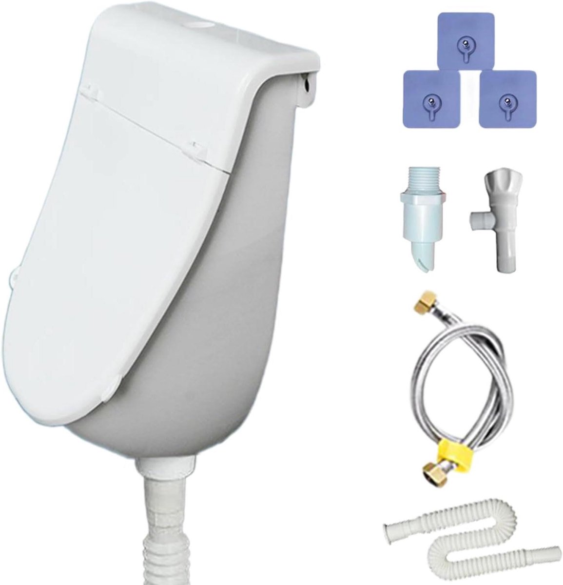 Wandurinoir Opbouwtoilet - Draagbaar Sanitaire - Geurloze Hygiëne - Geavanceerde Spatbescherming - 19.7 x 30.8 cm - Wit