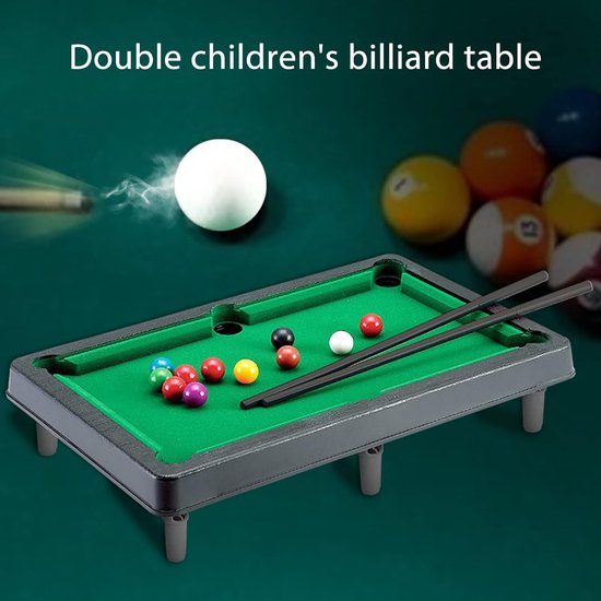 Mini Biljarttafel - Desktop Poolspel - Spelplezier Binnen - Ruimtebesparend Ontwerp - 32 x 19 x 3 cm - Groen van mini — afbeelding 3