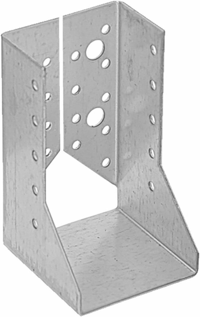 Balkschoen Verbinding - Houtanker Bevestiging - Houtconstructie Versterken - Verzinkt Staal - 10x10cm tot 12x16cm - Zilverkleurig