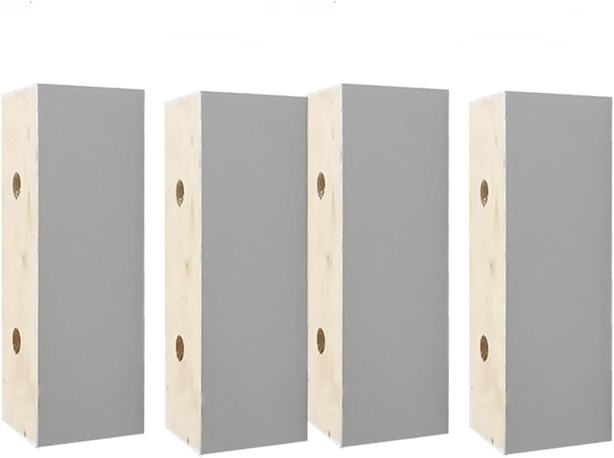 Houten Meubelpoten - Bank Poten - Meubels Verhogen - Inclusief Vloerbeschermers - 5cm Hoog - Walnoot