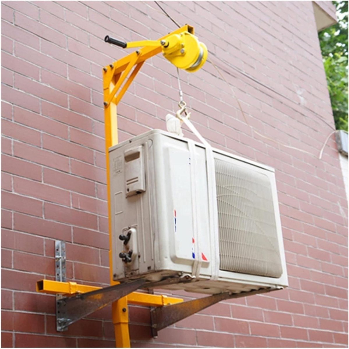 Installatiegereedschap Airco - Hijskraan Lier - Outdoor Heffen - Zelfvergrendelend - 150KG Draagvermogen - Zilver