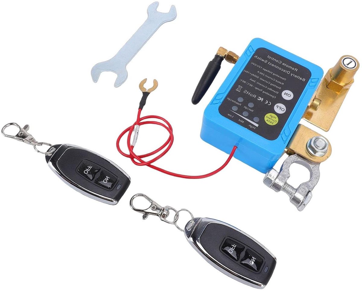 Batterij Scheidingsschakelaar - Afstandsbediening Schakelaar - Voertuig Beschermen - Automatische Uitschakeling - 240A - Zwart