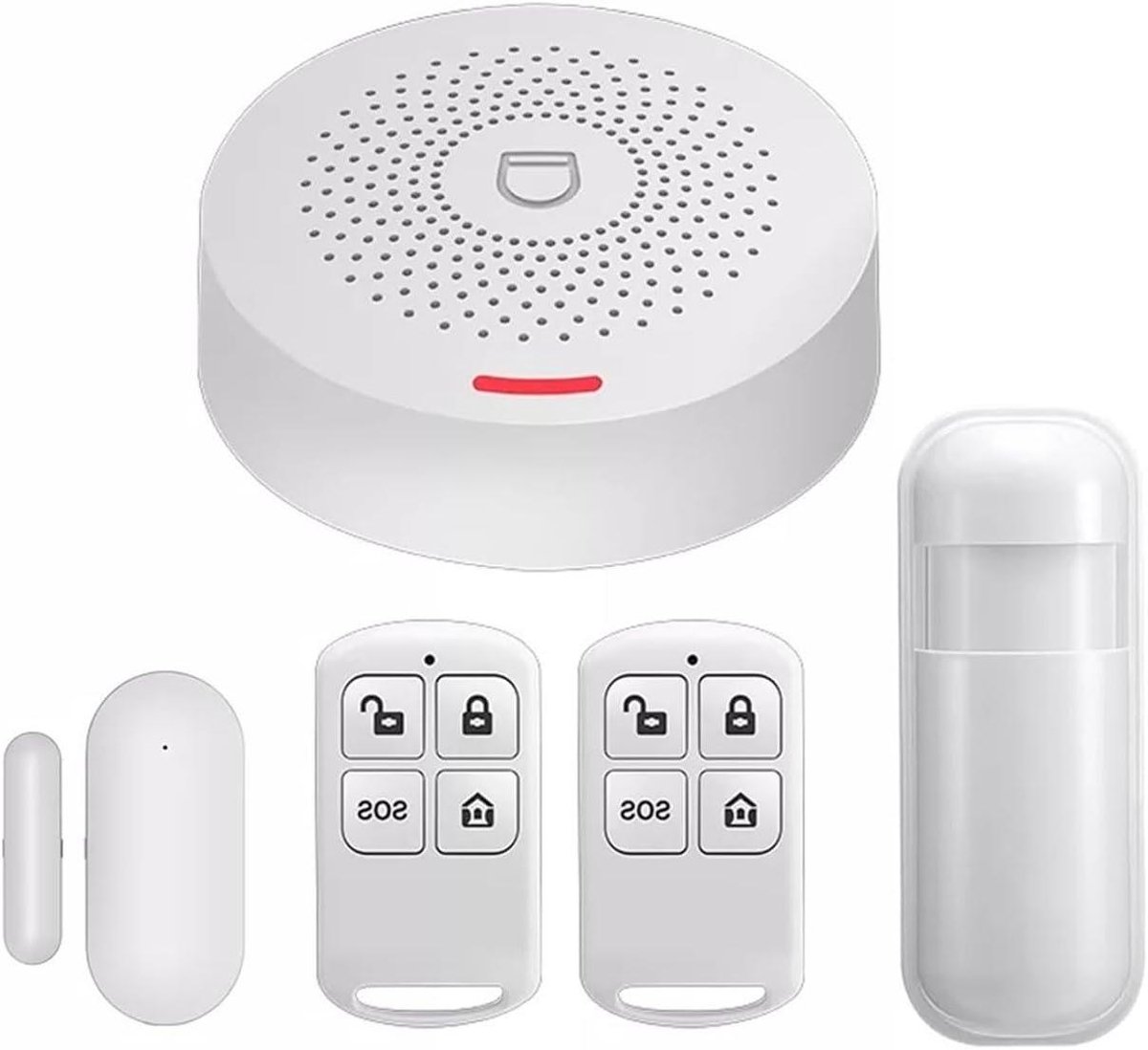 Beveiligingssysteem - Alarmkit - Huisbewaking - App Bediening - 50 Detectoren - Wit